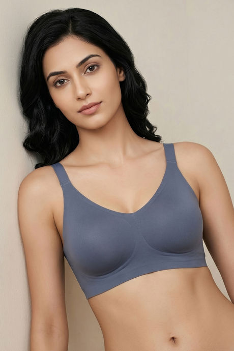 Zivame Padded Non Wired Full Coverage Bonded Tshirt Bra - Twillight Purple — image 3